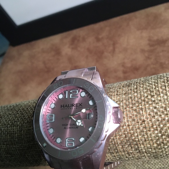 HAUREX “INK” AUTHENTIC ALUMINUM LILAC COLOR DESIGN WATCH - Picture 3 of 16